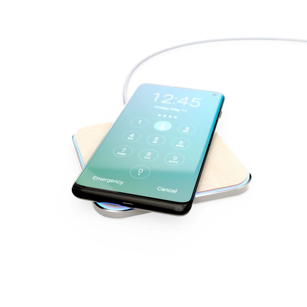 Wireless QI Charger Trunk - Fast Charge (FSC® zertifiziert)silber