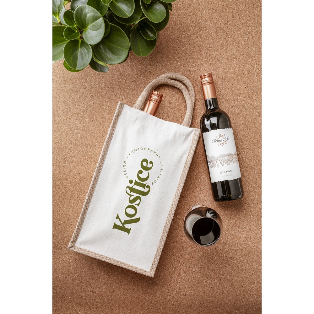 Jute Canvas Double Wine Bag Weintasche