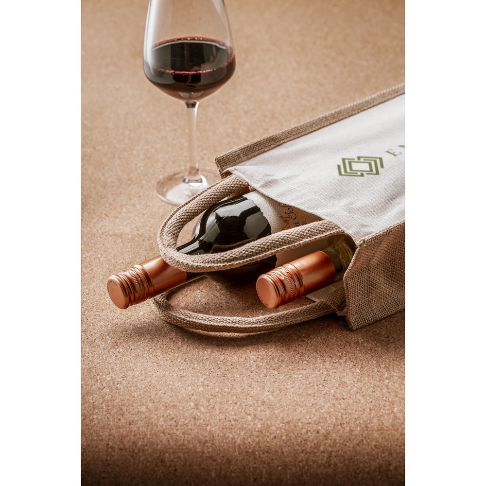 Jute Canvas Double Wine Bag Weintasche